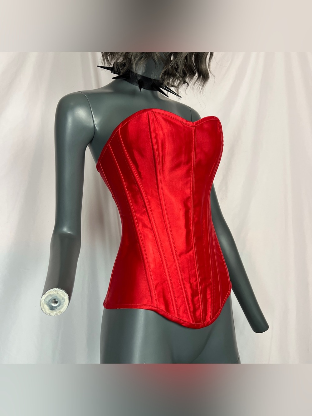 Red Satin Sweetheart Overbust Corset Top